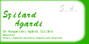 szilard agardi business card
