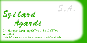 szilard agardi business card